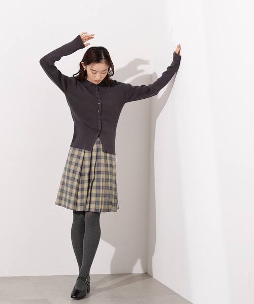N.(N. Natural Beauty Basic)(エヌエヌナチュラルビューティーベーシック)の「チェックミニスカート(スカート・レディース・ベージュ系その他/ブラウン・MEDIUM)」の14枚目の写真