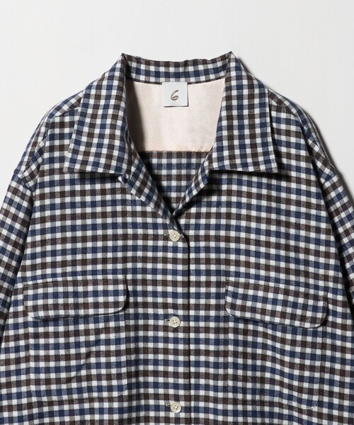 6（ロク）の「＜6(ROKU)＞コットン チェック シャツ（シャツ/ブラウス・レディース・コバルトブルー・FREE）」の7枚目の写真