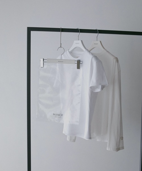 MANOF(マノフ)の「2TYPE LOGO PACK T-SHIRTS(Tシャツ/カットソー・レディース・ブラック/ホワイト・F)」の2枚目の写真