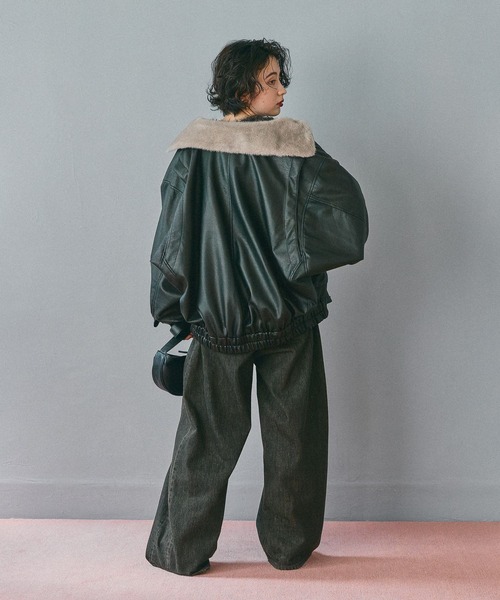 niko and（ニコアンド）の「フェイクレザー2WAYアソートブルゾン