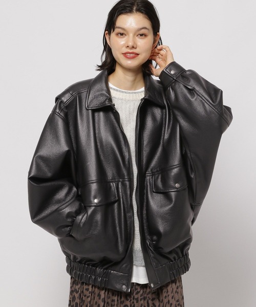 niko and（ニコアンド）の「フェイクレザー2WAYアソートブルゾン