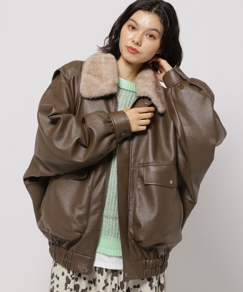 フェイクレザー2WAYアソートブルゾン（ブルゾン）｜niko and