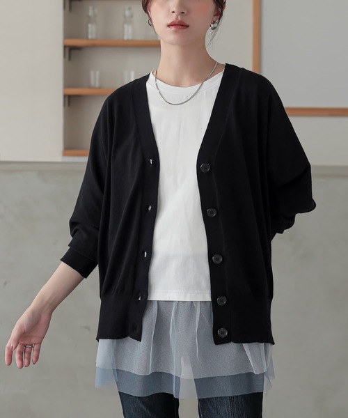 n'OrLABEL(ノアールレーベル)の「チュールドッキングカットソー(Tシャツ/カットソー・レディース・オフホワイト/ブラック/カーキ・2/1)」の22枚目の写真