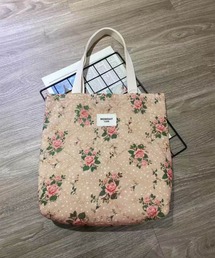 レースフラワーキャンバストートバッグ