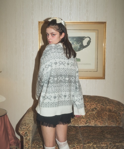 リボンノルディックきらきらニット（ワンピース）｜Lovilyn