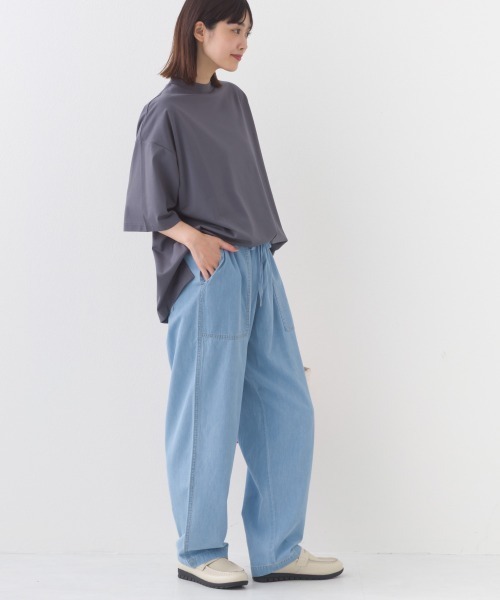 OMNES（オムネス）の「シャンブレーテーパードイージーパンツ（その他パンツ・レディース・ライトブルー/ダークブルー・FREE）」の7枚目の写真