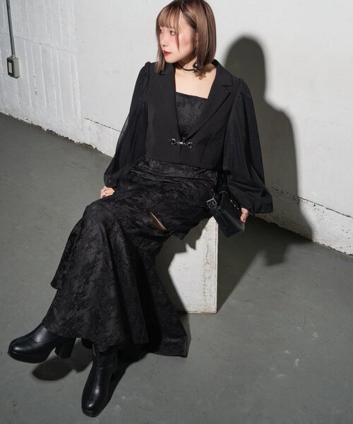 Mavie..7(メヴィセットゥ)の「【Mavie..7】【サイズ展開有】マーメイドキャミワンピース(ワンピース・レディース・ブラック系その他/ブラック・SMALL/MEDIUM)」の9枚目の写真