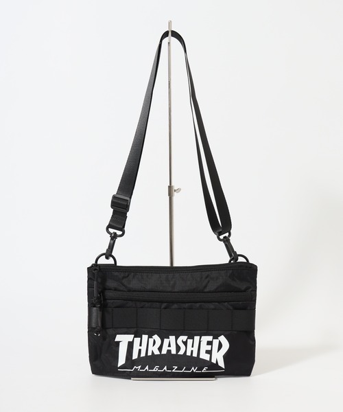 THRASHER(スラッシャー)の「THRASHER サコッシュ ショルダーバッグ キーフック付き 男女兼用(ショルダーバッグ・メンズ・ブラック/ホワイト・FREE)」の3枚目の写真