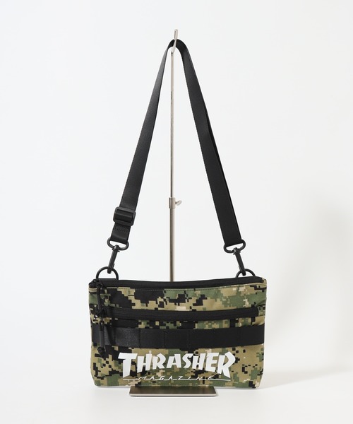 THRASHER(スラッシャー)の「THRASHER サコッシュ ショルダーバッグ キーフック付き 男女兼用(ショルダーバッグ・メンズ・ブラック/ホワイト・FREE)」の5枚目の写真