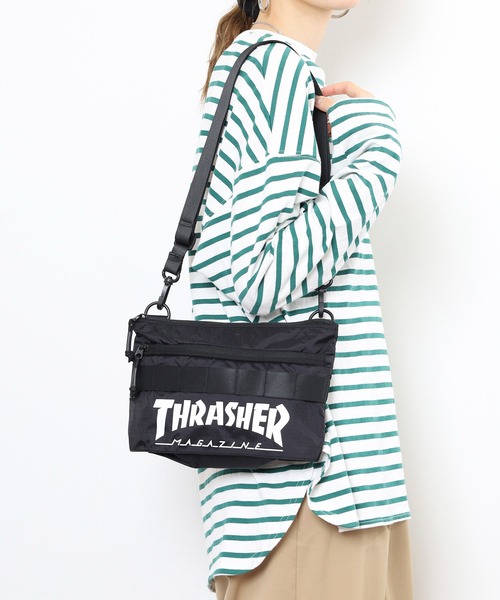 THRASHER(スラッシャー)の「THRASHER サコッシュ ショルダーバッグ キーフック付き 男女兼用(ショルダーバッグ・メンズ・ブラック/ホワイト・FREE)」の18枚目の写真
