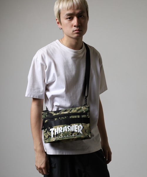 THRASHER(スラッシャー)の「THRASHER サコッシュ ショルダーバッグ キーフック付き 男女兼用(ショルダーバッグ・メンズ・ブラック/ホワイト・FREE)」の21枚目の写真