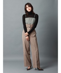 CIS. | CIS． シャーリングビスチェ＆コルセットワイドパンツレイヤーセット ウォッシャブル ストレッチ(その他パンツ)