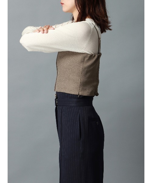 CIS.(シス)の「CIS. シャーリングビスチェ&コルセットワイドパンツレイヤーセット ウォッシャブル ストレッチ(その他パンツ・レディース・グレー/ベージュ・36(7号)/38(9号)/34(5号)/40(11号))」の4枚目の写真