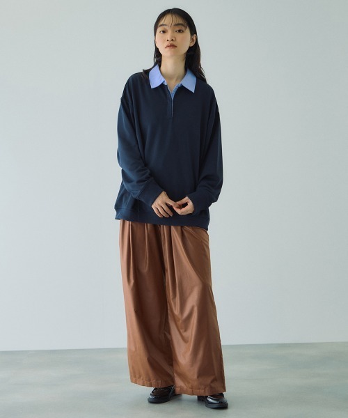 VICKY（ビッキー）の「配色ポロスウェットプルオーバー≪手洗い可能≫（Tシャツ/カットソー・レディース・ブラック/ネイビー/ライトグレー・M）」の14枚目の写真