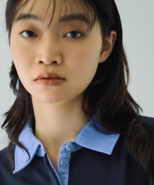 VICKY（ビッキー）の「配色ポロスウェットプルオーバー≪手洗い可能≫（Tシャツ/カットソー・レディース・ブラック/ネイビー/ライトグレー・M）」の9枚目の写真