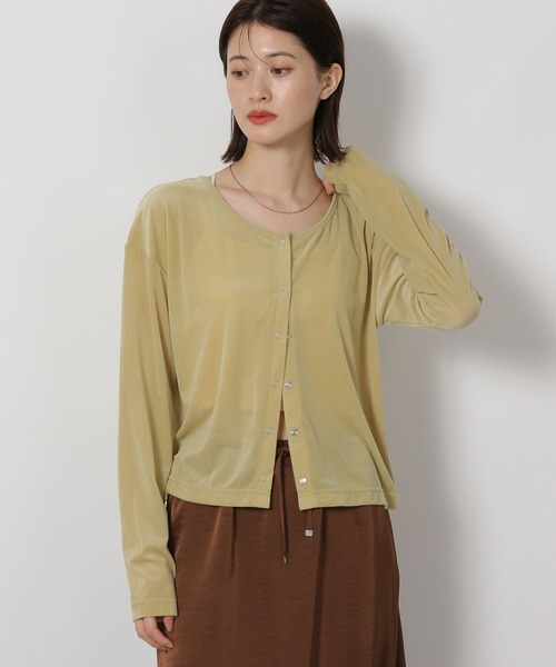 LAKOLE（ラコレ）の「シアーベロアカーディガン / 594713（Tシャツ/カットソー・レディース・ブラック/グレー/ネイビー/イエロー・FREE）」の4枚目の写真