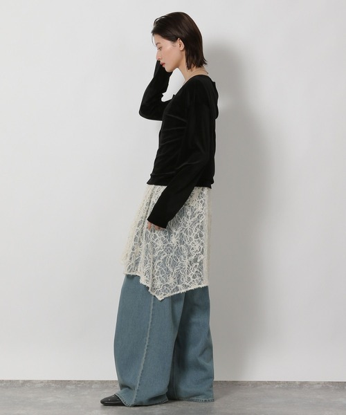 LAKOLE（ラコレ）の「シアーベロアカーディガン / 594713（Tシャツ/カットソー・レディース・ブラック/グレー/ネイビー/イエロー・FREE）」の14枚目の写真