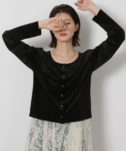 LAKOLE（ラコレ）の「シアーベロアカーディガン / 594713（Tシャツ/カットソー・レディース・ブラック/グレー/ネイビー/イエロー・FREE）」の16枚目の写真