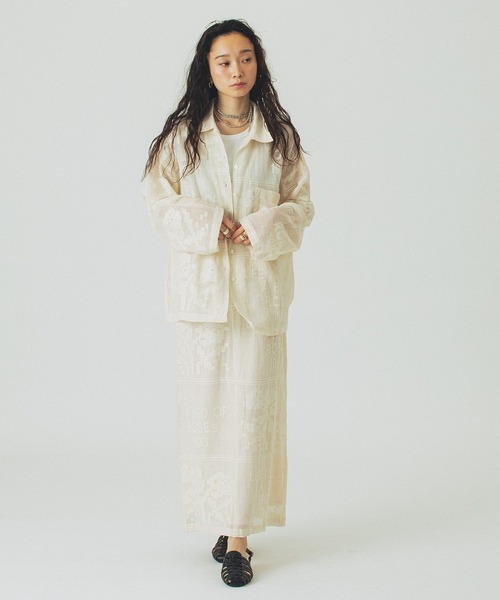 ROSE BUD（ローズバッド）の「ORIGINAL LACE SKIRT（スカート・レディース・オフホワイト/ブラック・ONE SIZE）」の5枚目の写真