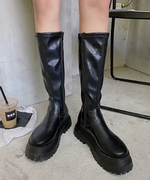 SANSeLF | 【SANSeLF】 厚底ウエッジソールロングブーツ ストレートシルエット sas25a021(ブーツ)