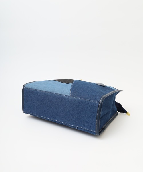 パッチワークトートバッグ パッチワーク風デニム2WAYトートバッグ（トートバッグ）｜crossi