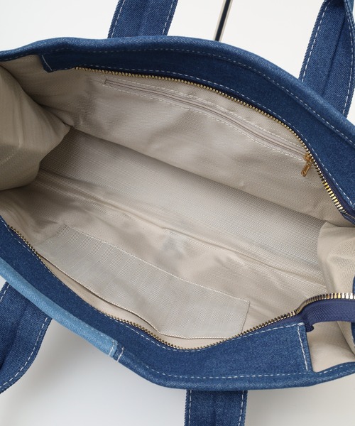 パッチワーク風デニム2WAYトートバッグ（トートバッグ）｜crossi