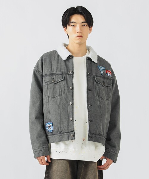 BEAMS HEART(ビームスハート)の「【完売間近】シェルパトラッカー ジャケット/Sherpa Trucker Jacket(裏ボア仕様・ヴィンテージライク・リラックスフィット・ショート丈・ブラックデニム)(デニムジャケット・メンズ・チャコールグレー/ブラック・LARGE/MEDIUM/SMALL)」の5枚目の写真