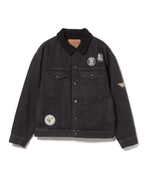 BEAMS HEART(ビームスハート)の「【完売間近】シェルパトラッカー ジャケット/Sherpa Trucker Jacket(裏ボア仕様・ヴィンテージライク・リラックスフィット・ショート丈・ブラックデニム)(デニムジャケット・メンズ・チャコールグレー/ブラック・LARGE/MEDIUM/SMALL)」の18枚目の写真