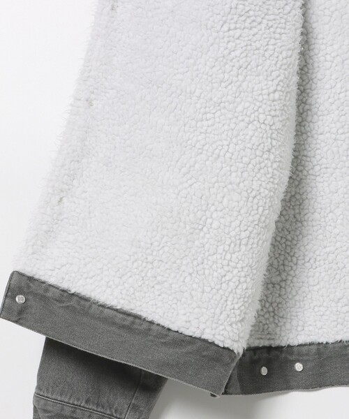 BEAMS HEART(ビームスハート)の「【完売間近】シェルパトラッカー ジャケット/Sherpa Trucker Jacket(裏ボア仕様・ヴィンテージライク・リラックスフィット・ショート丈・ブラックデニム)(デニムジャケット・メンズ・チャコールグレー/ブラック・LARGE/MEDIUM/SMALL)」の14枚目の写真