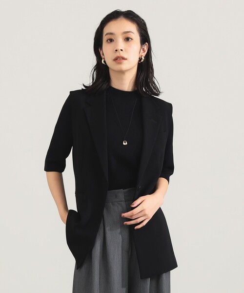 kuroma 　BEAMS デミルクスビームス トリアセ ペプラム ベスト Demi-Luxe BEAMS（デミルクス ビームス）トリアセ ペプラムジャケット