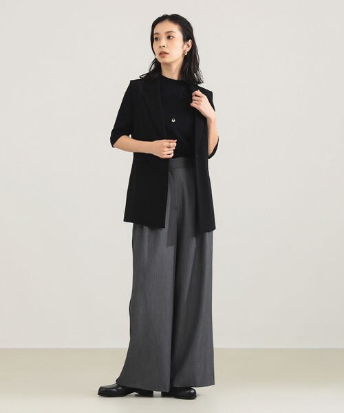 Demi-Luxe BEAMS（デミルクス ビームス）の「【1/9再値下げ】トリアセ テーラードジレ（ベスト・レディース・ブラック/ネイビー・36/38）」の4枚目の写真