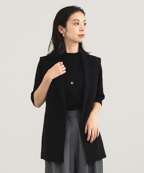 Demi-Luxe BEAMS（デミルクス ビームス）の「【1/9再値下げ】トリアセ テーラードジレ（ベスト・レディース・ブラック/ネイビー・36/38）」の7枚目の写真