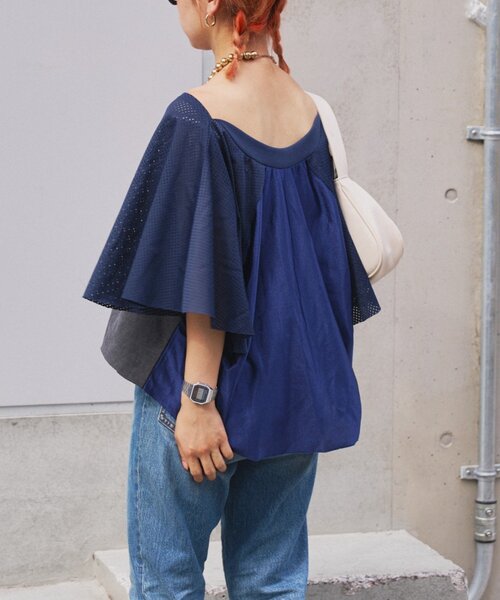 etsinta（エシンタ）の「etsintaリメイクメッシュフレアtee（Tシャツ/カットソー・レディース・ブラック・ONE SIZE）」の6枚目の写真