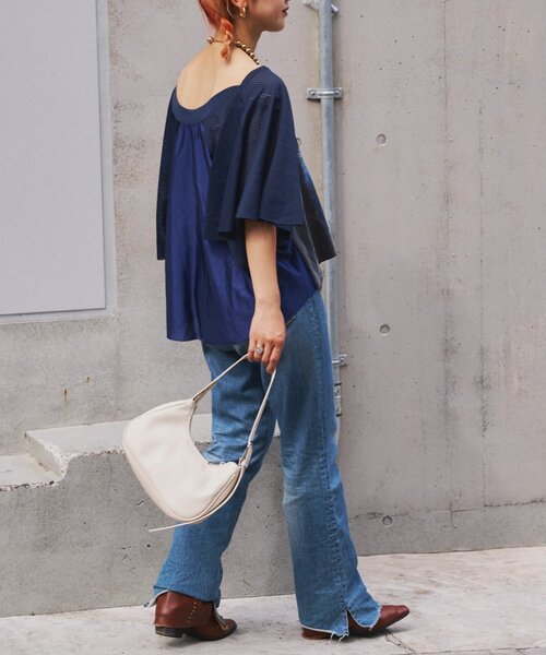 etsinta（エシンタ）の「etsintaリメイクメッシュフレアtee（Tシャツ/カットソー・レディース・ブラック・ONE SIZE）」の10枚目の写真