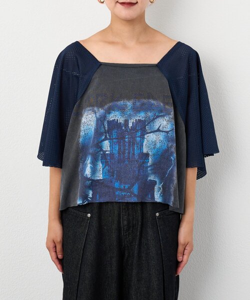 etsinta（エシンタ）の「etsintaリメイクメッシュフレアtee（Tシャツ/カットソー・レディース・ブラック・ONE SIZE）」の11枚目の写真