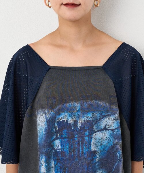 etsinta（エシンタ）の「etsintaリメイクメッシュフレアtee（Tシャツ/カットソー・レディース・ブラック・ONE SIZE）」の15枚目の写真