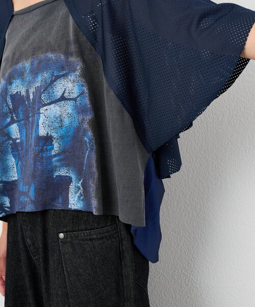 etsinta（エシンタ）の「etsintaリメイクメッシュフレアtee（Tシャツ/カットソー・レディース・ブラック・ONE SIZE）」の17枚目の写真