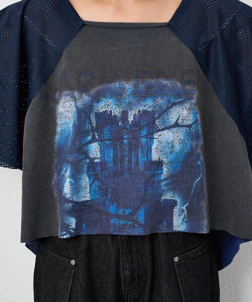 etsinta（エシンタ）の「etsintaリメイクメッシュフレアtee（Tシャツ/カットソー・レディース・ブラック・ONE SIZE）」の18枚目の写真