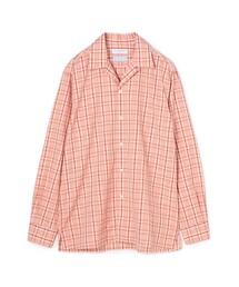 TOMORROWLAND チェック柄シャツ M TOMORROWLAND チェック柄 長袖ボタンダウンシャツ オレンジ