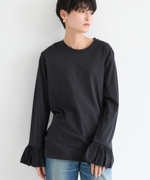 BARNYARDSTORM（バンヤードストーム）の「BARNYARDSTORM / バルーンスリーブプルオーバー/マシンウォッシャブル（Tシャツ/カットソー・レディース・ホワイト/ブラック・FREE）」の2枚目の写真