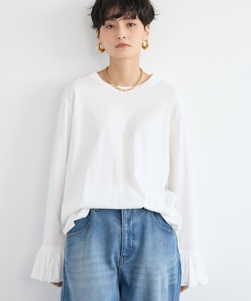 BARNYARDSTORM（バンヤードストーム）の「BARNYARDSTORM / バルーンスリーブプルオーバー/マシンウォッシャブル（Tシャツ/カットソー・レディース・ホワイト/ブラック・FREE）」の22枚目の写真