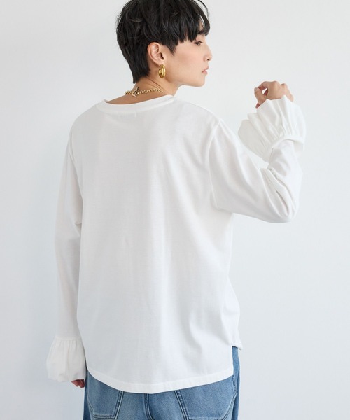 BARNYARDSTORM（バンヤードストーム）の「BARNYARDSTORM / バルーンスリーブプルオーバー/マシンウォッシャブル（Tシャツ/カットソー・レディース・ホワイト/ブラック・FREE）」の21枚目の写真