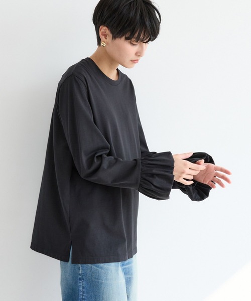 BARNYARDSTORM（バンヤードストーム）の「BARNYARDSTORM / バルーンスリーブプルオーバー/マシンウォッシャブル（Tシャツ/カットソー・レディース・ホワイト/ブラック・FREE）」の18枚目の写真