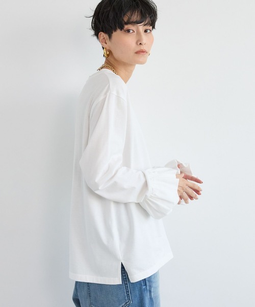 BARNYARDSTORM（バンヤードストーム）の「BARNYARDSTORM / バルーンスリーブプルオーバー/マシンウォッシャブル（Tシャツ/カットソー・レディース・ホワイト/ブラック・FREE）」の17枚目の写真