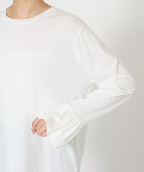 BARNYARDSTORM（バンヤードストーム）の「BARNYARDSTORM / バルーンスリーブプルオーバー/マシンウォッシャブル（Tシャツ/カットソー・レディース・ホワイト/ブラック・FREE）」の9枚目の写真