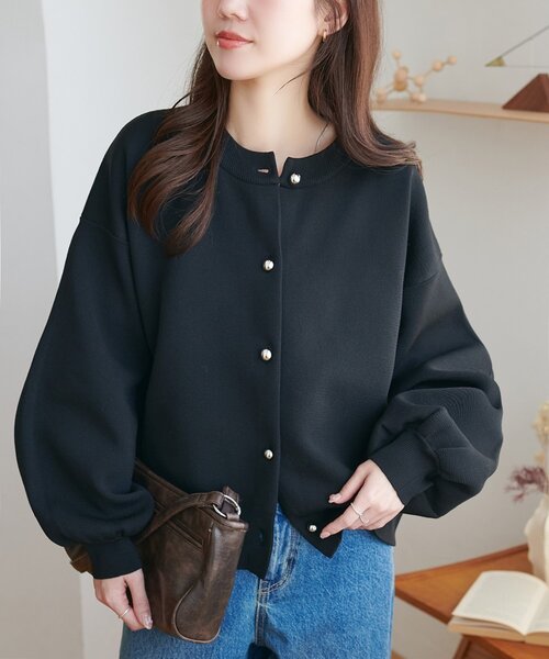 メタル釦スポンディッシュカーディガン《WEB限定カラーあり