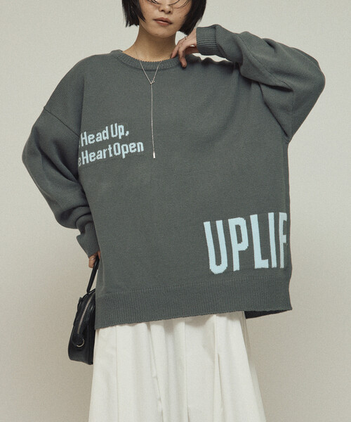 Firsthand（ファーストハンド）の「Firsthand/ファーストハンド スウェットライク レタードニット / ジャガードニット（ニット/セーター・レディース・オフホワイト/チャコールグレー/グレー/ブラウン・ﾌﾘ-）」の7枚目の写真