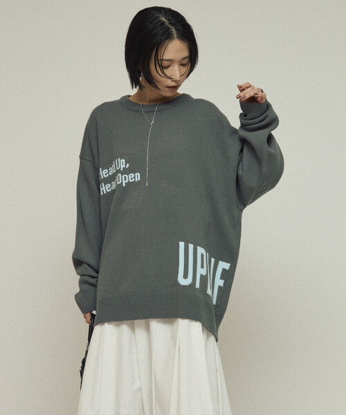 Firsthand（ファーストハンド）の「Firsthand/ファーストハンド スウェットライク レタードニット / ジャガードニット（ニット/セーター・レディース・オフホワイト/チャコールグレー/グレー/ブラウン・ﾌﾘ-）」の8枚目の写真