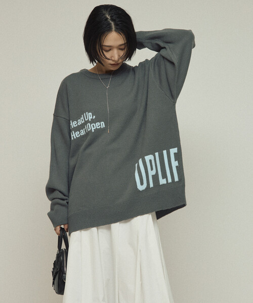 Firsthand（ファーストハンド）の「Firsthand/ファーストハンド スウェットライク レタードニット / ジャガードニット（ニット/セーター・レディース・オフホワイト/チャコールグレー/グレー/ブラウン・ﾌﾘ-）」の9枚目の写真