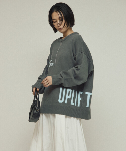 Firsthand（ファーストハンド）の「Firsthand/ファーストハンド スウェットライク レタードニット / ジャガードニット（ニット/セーター・レディース・オフホワイト/チャコールグレー/グレー/ブラウン・ﾌﾘ-）」の10枚目の写真